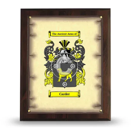 Carder Coat of Arms Plaque