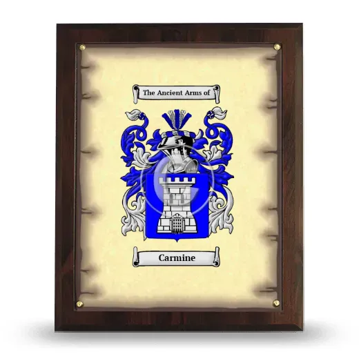 Carmine Coat of Arms Plaque