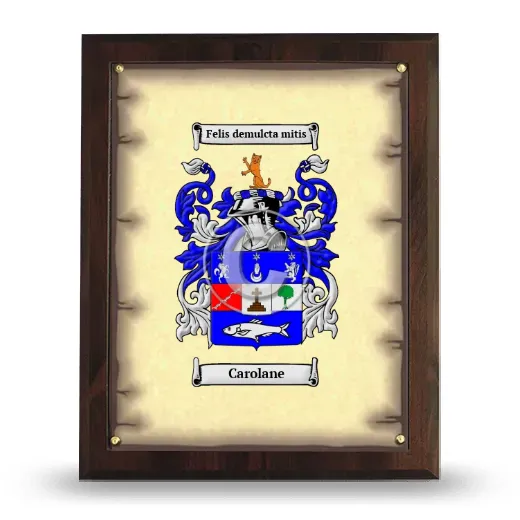 Carolane Coat of Arms Plaque