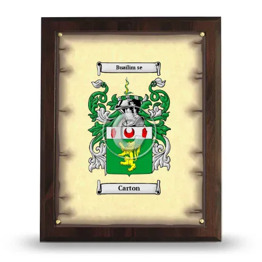 Carton Coat of Arms Plaque