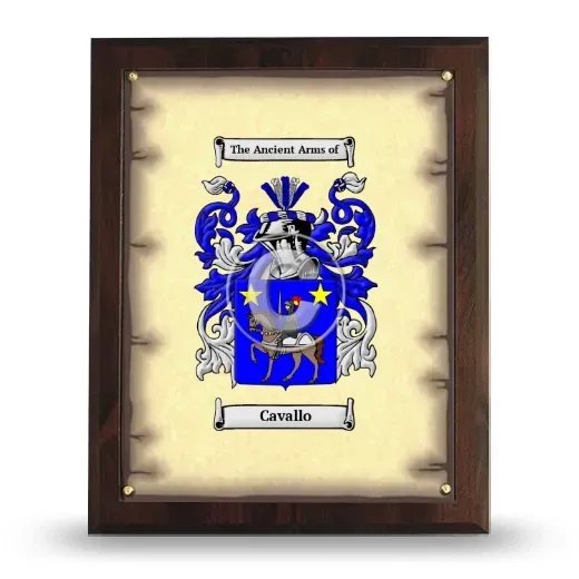 Cavallo Coat of Arms Plaque
