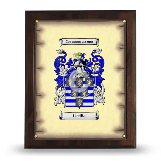Cecilia Coat of Arms Plaque