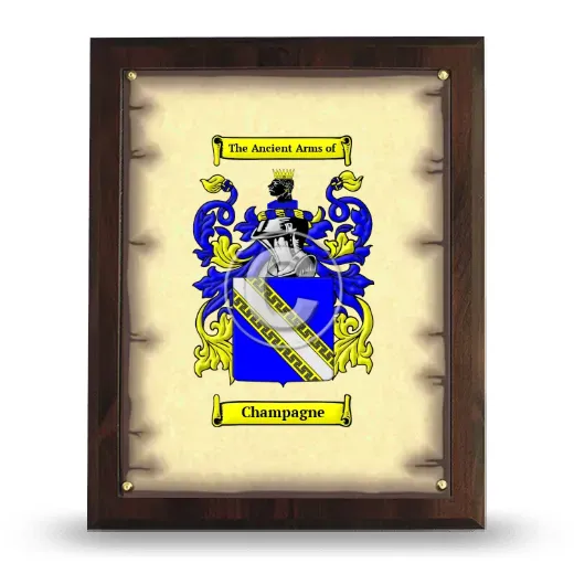Champagne Coat of Arms Plaque