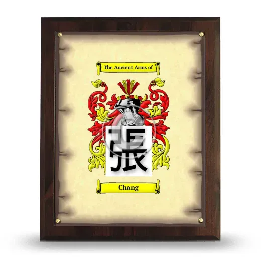 Chang Coat of Arms Plaque