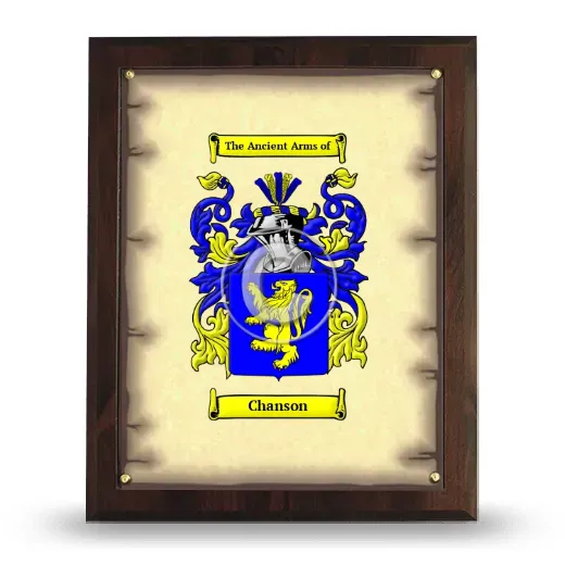 Chanson Coat of Arms Plaque