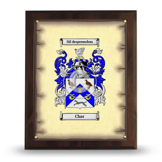 Char Coat of Arms Plaque