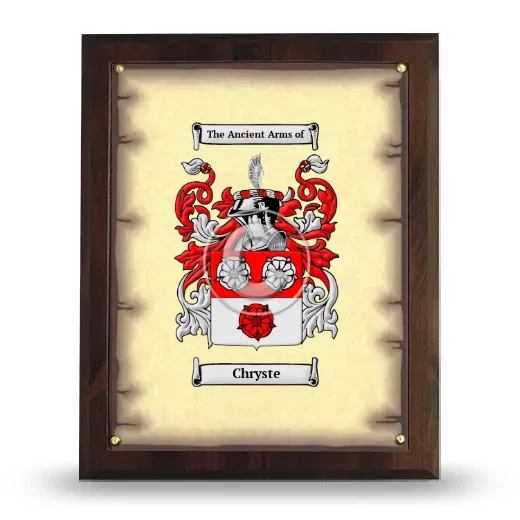 Chryste Coat of Arms Plaque
