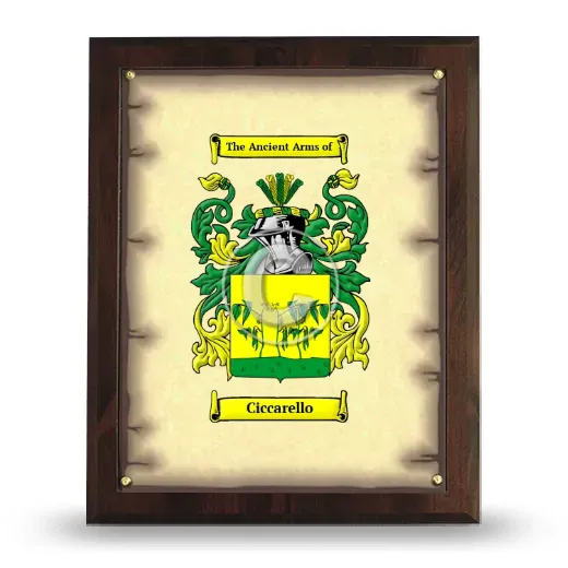 Ciccarello Coat of Arms Plaque
