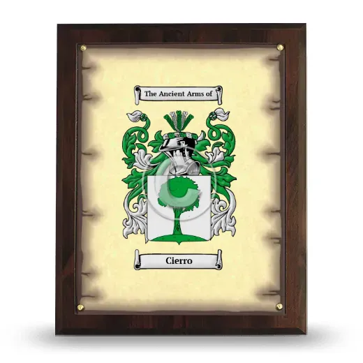 Cierro Coat of Arms Plaque