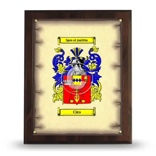 Ciro Coat of Arms Plaque