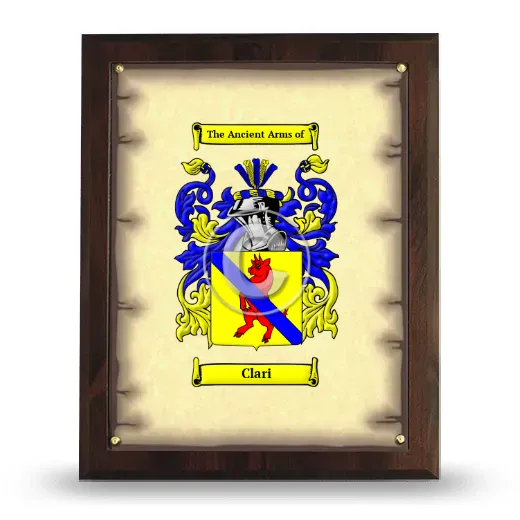 Clari Coat of Arms Plaque
