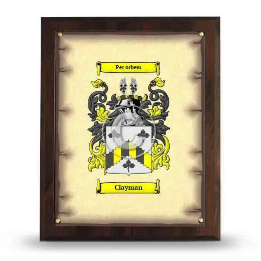 Clayman Coat of Arms Plaque