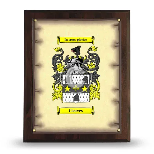 Cleaves Coat of Arms Plaque