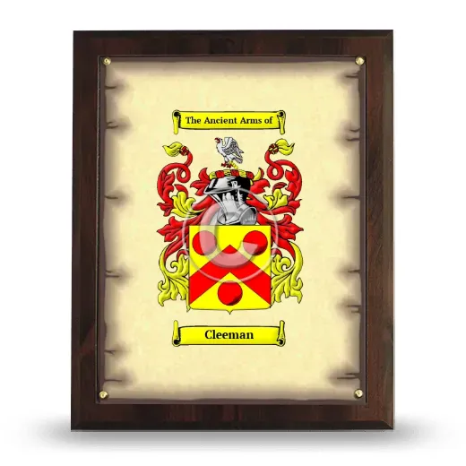 Cleeman Coat of Arms Plaque