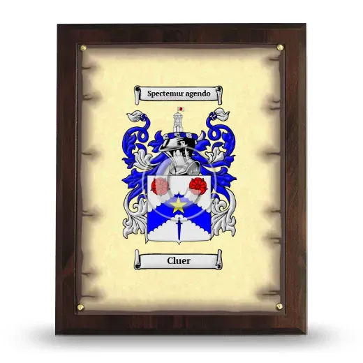 Cluer Coat of Arms Plaque