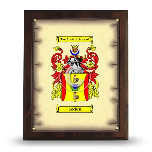 Cockril Coat of Arms Plaque