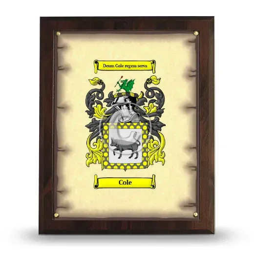 Cole Coat of Arms Plaque
