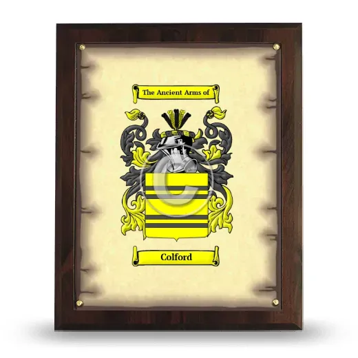Colford Coat of Arms Plaque