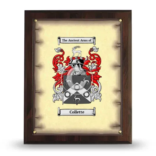 Collette Coat of Arms Plaque