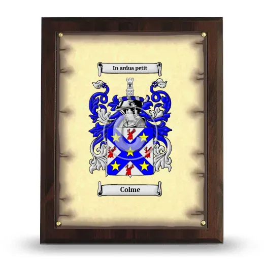 Colme Coat of Arms Plaque