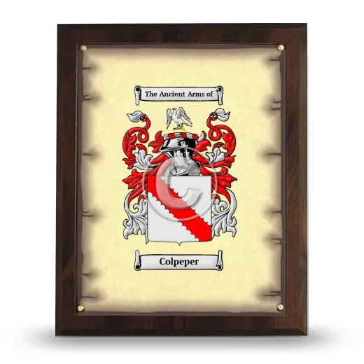 Colpeper Coat of Arms Plaque