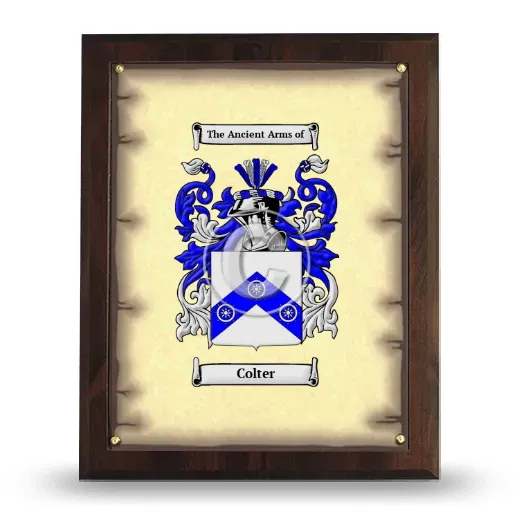 Colter Coat of Arms Plaque