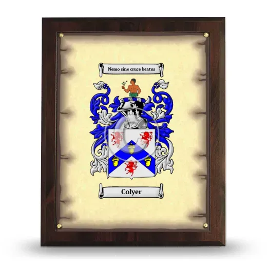 Colyer Coat of Arms Plaque