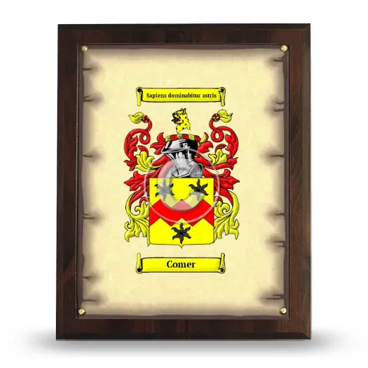 Comer Coat of Arms Plaque
