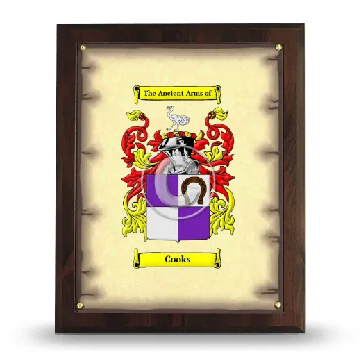 Cooks Coat of Arms Plaque