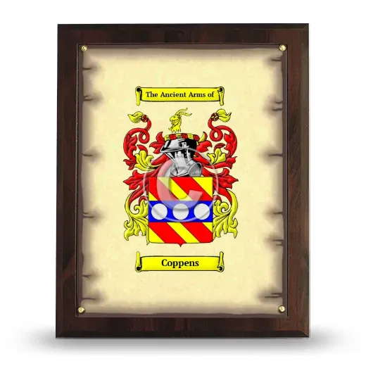 Coppens Coat of Arms Plaque