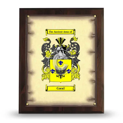 Coral Coat of Arms Plaque