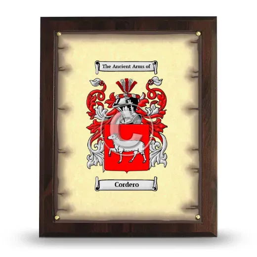 Cordero Coat of Arms Plaque