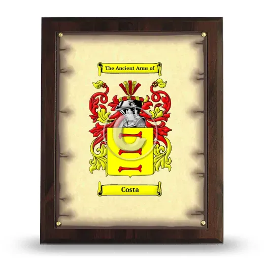 Costa Coat of Arms Plaque