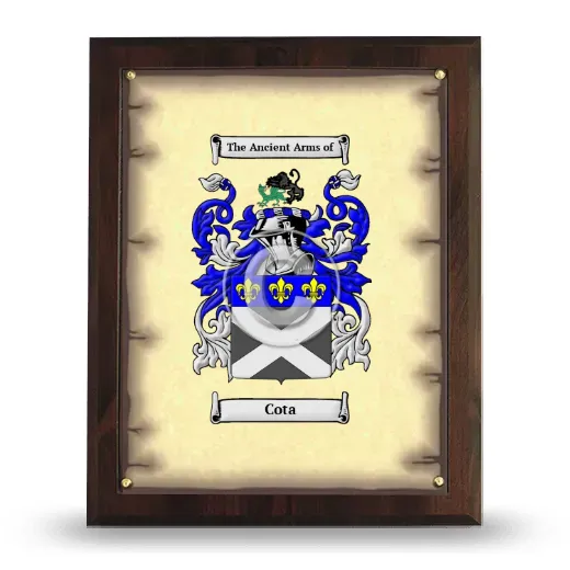 Cota Coat of Arms Plaque