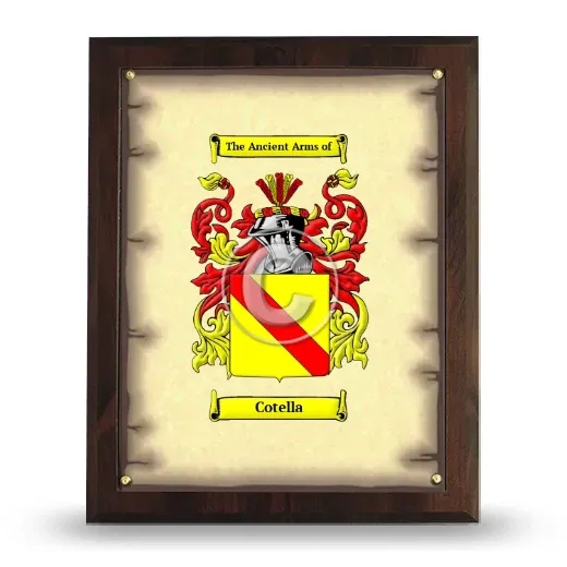 Cotella Coat of Arms Plaque
