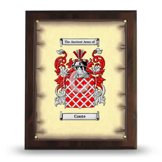 Coute Coat of Arms Plaque