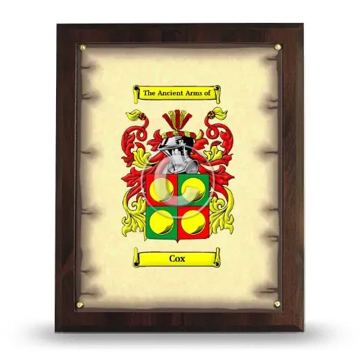 Cox Coat of Arms Plaque