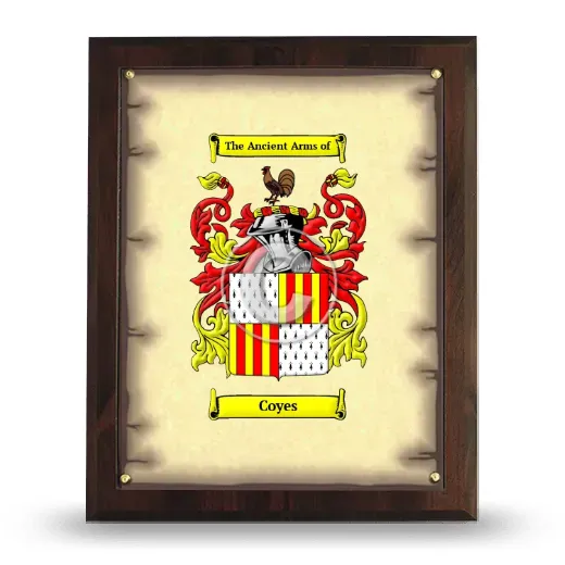 Coyes Coat of Arms Plaque