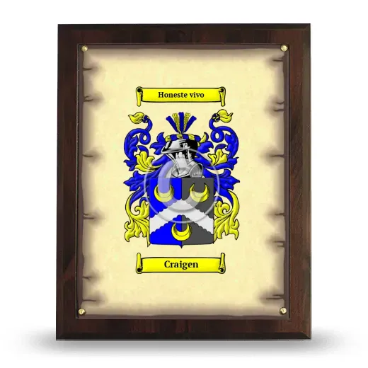 Craigen Coat of Arms Plaque