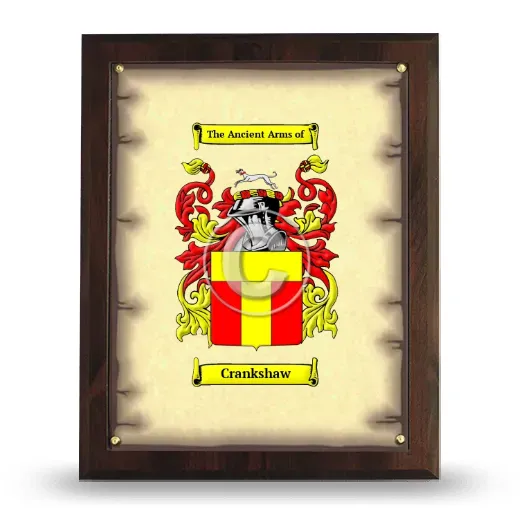 Crankshaw Coat of Arms Plaque