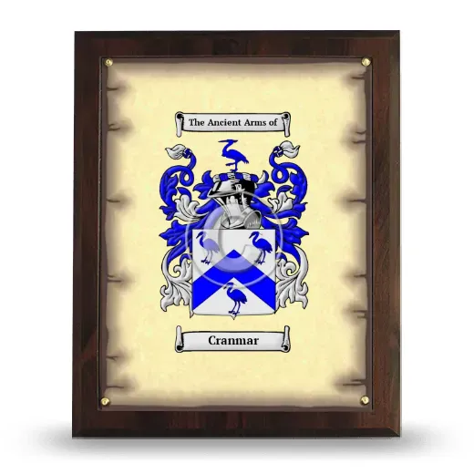 Cranmar Coat of Arms Plaque