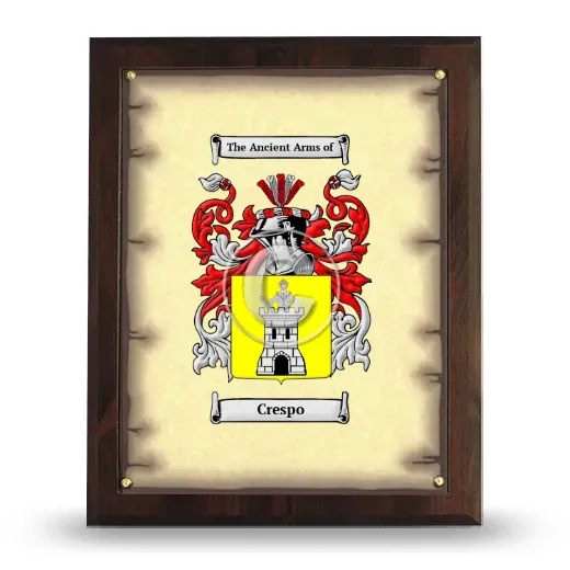 Crespo Coat of Arms Plaque