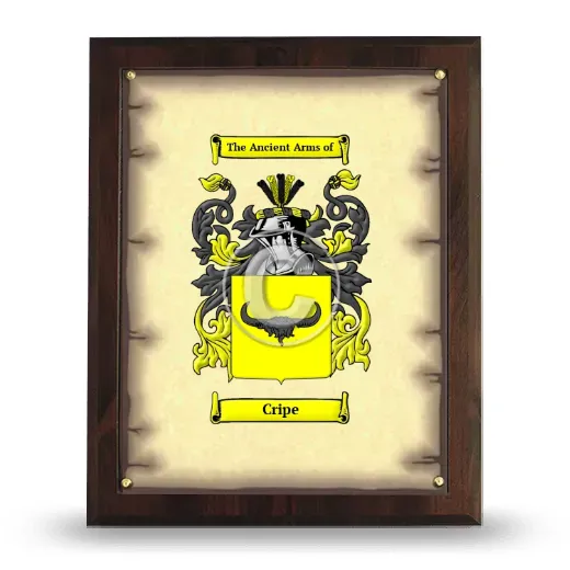 Cripe Coat of Arms Plaque