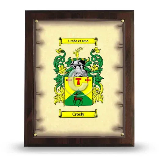 Crosly Coat of Arms Plaque