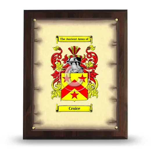 Cruice Coat of Arms Plaque