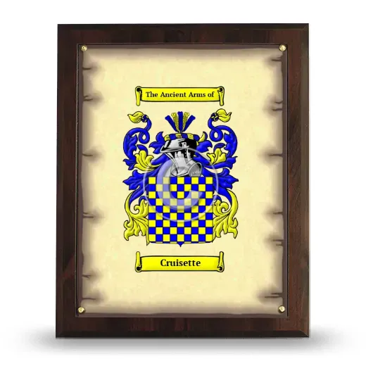 Cruisette Coat of Arms Plaque