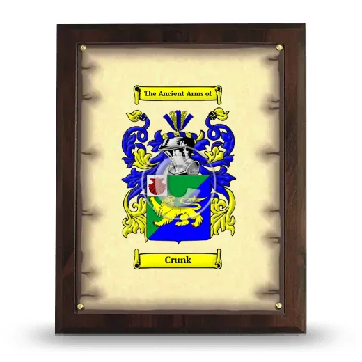 Crunk Coat of Arms Plaque