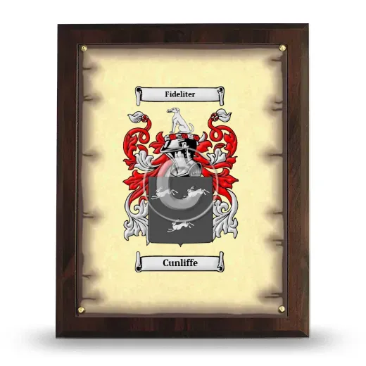Cunliffe Coat of Arms Plaque