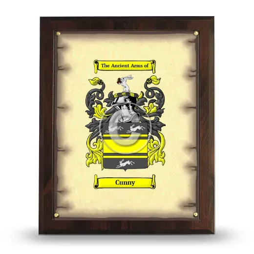Cunny Coat of Arms Plaque