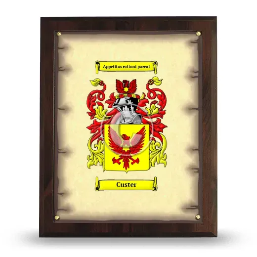 Custer Coat of Arms Plaque